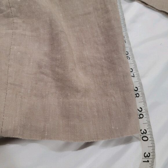 Fairlane Mens Straight Leg Pants Size 34 X 32 Linen Blend Tan Career Office - Picture 6 of 10
